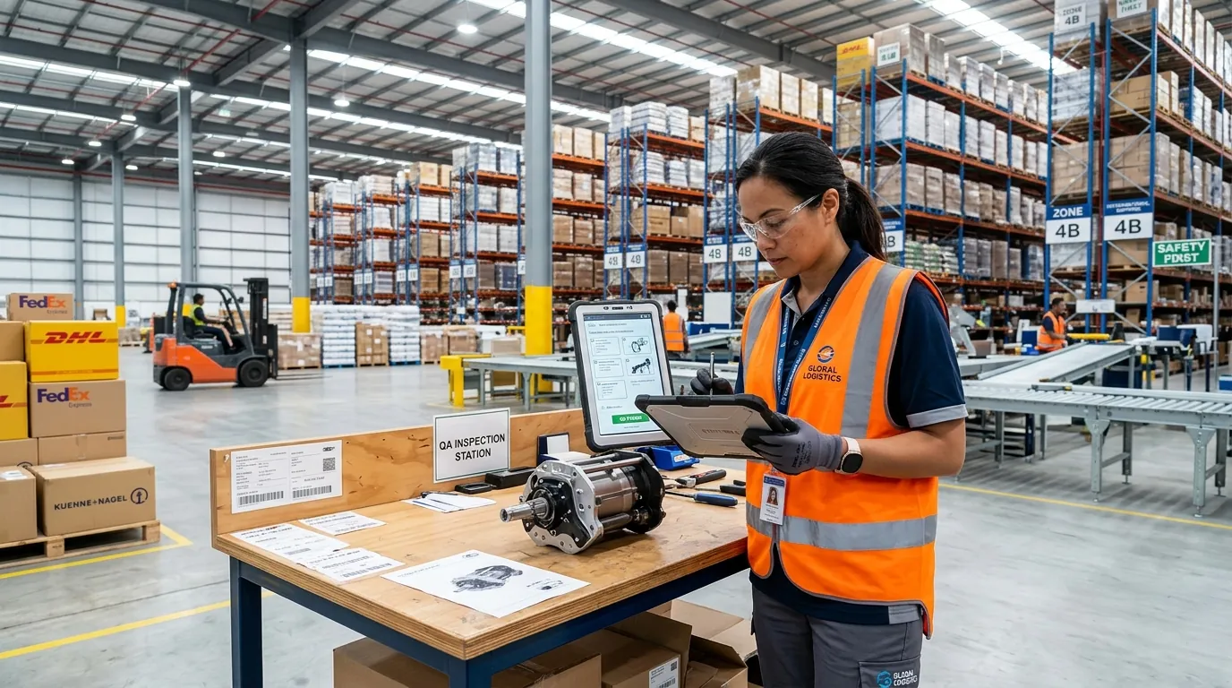 Auditoría y control de calidad de mercadería en almacén de origen